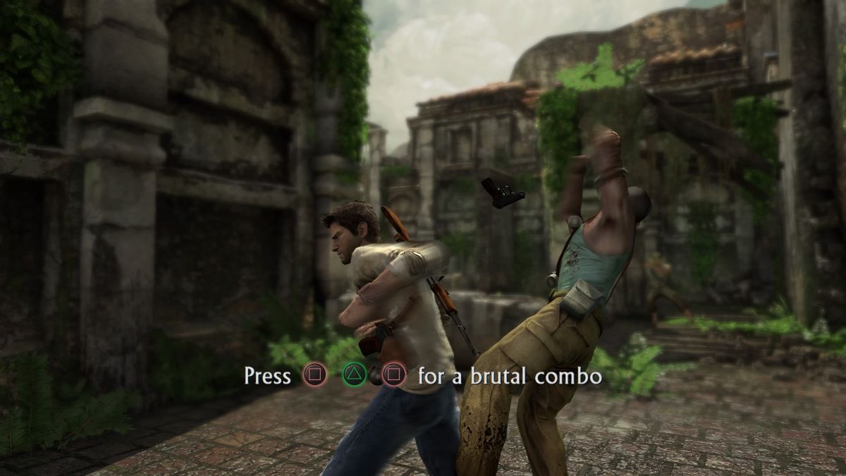 Uncharted: Drake's Fortune (PlayStation 4) screenshot: Combo knockout