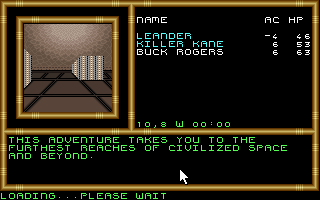 Buck Rogers: Matrix Cubed (DOS) screenshot: The "demo" is like a trailer for the game, showing some areas
