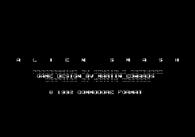 Commodore Format Power Pack 42 (Commodore 64) screenshot: Alien Smash title screen