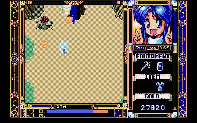 Fray in Magical Adventure (PC-98) screenshot: Fire-spitting flowers