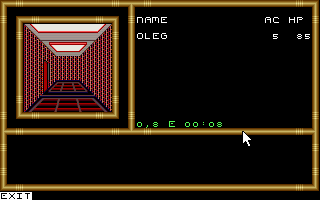 Buck Rogers: Matrix Cubed (DOS) screenshot: Moving through a corridor