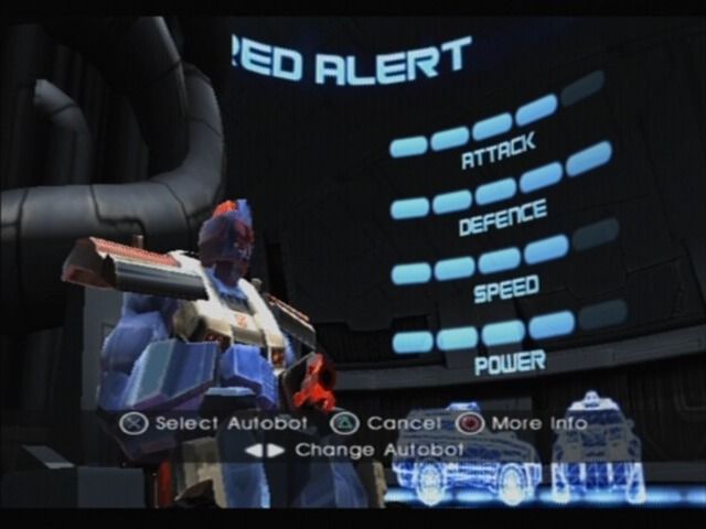 TransFormers (PlayStation 2) screenshot: Autobot selection, Red Alert