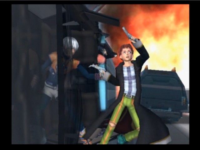 Xenosaga: Episode II - Jenseits von Gut und Böse (PlayStation 2) screenshot: This is called a driving without a license
