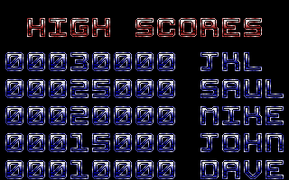 Killing Machine (Atari ST) screenshot: High-score table