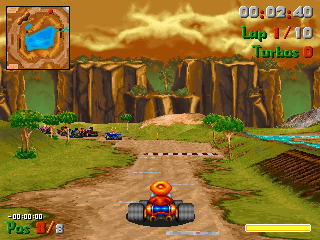 Street Racer (DOS) screenshot: Hodja on the starting line of the first championship level