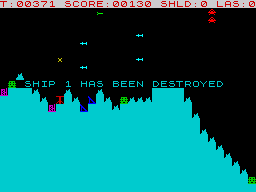 Avenger (ZX Spectrum) screenshot: Ship has been destroyed.