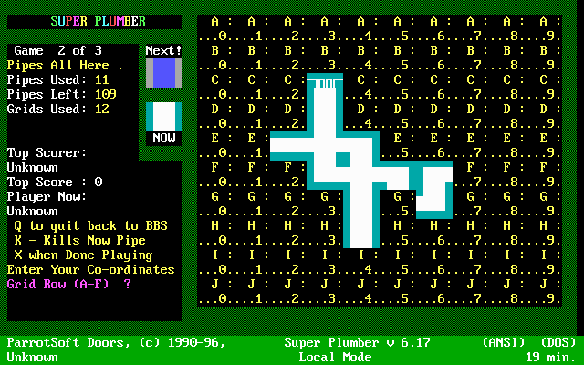 Super Plumber (DOS) screenshot: How will it ever all match up?