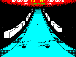 Roadwars (ZX Spectrum) screenshot: This is what failure looks like. Both players black-balled