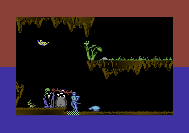 Camelot Warriors (Commodore 64) screenshot: ... the wizard will turn us into a frog!