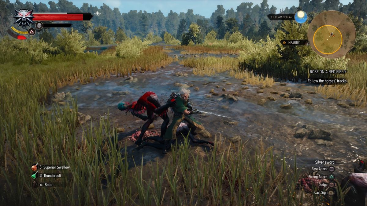 The Witcher 3: Wild Hunt - New Finisher Animations (PlayStation 4) screenshot: Clearing the marshes