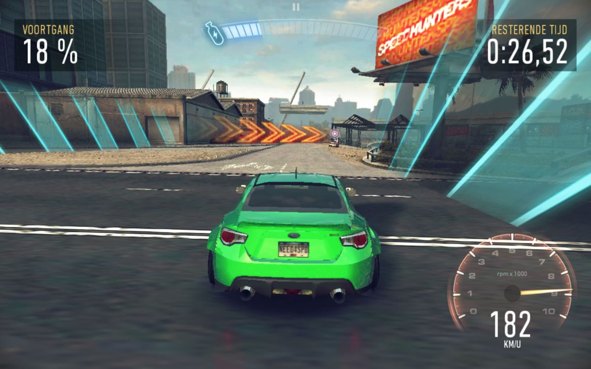Need for Speed: No Limits (Android) screenshot: In pursuit (Dutch version)