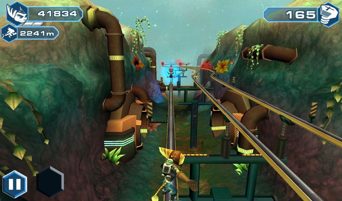 Ratchet & Clank: Before the Nexus (Android) screenshot: There is a Terachnoid up ahead you can free.