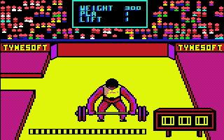 European Games (Commodore 64) screenshot: Lift with the knees!