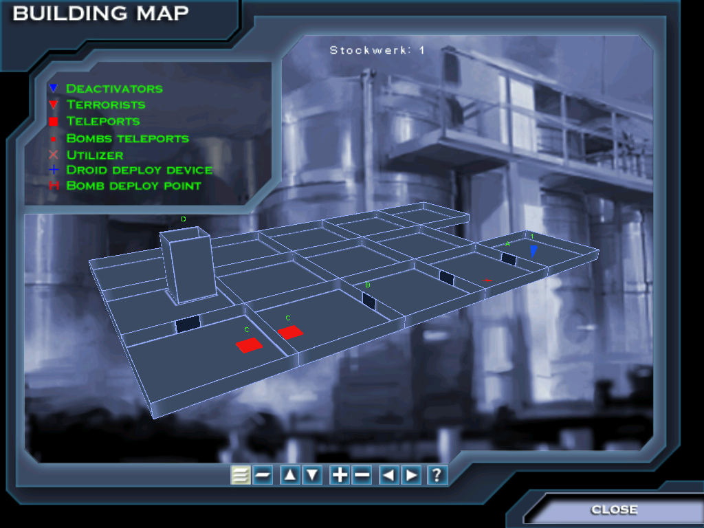 DEaktivacija (Windows) screenshot: Map with only one single floor displayed