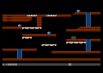 Caverns of the Lost Miner (Atari 8-bit) screenshot: Cavern 0.