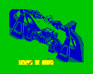 Power (ZX Spectrum) screenshot: Into another dimension where space and time bent together, where no man has ever been... Sprite of the anti-matter plant being amplified.