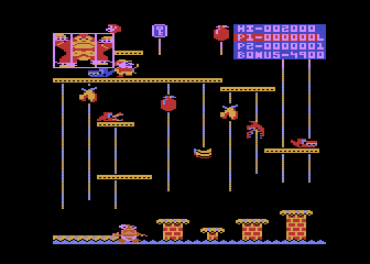 Donkey Kong Junior (Atari 8-bit) screenshot: I lost a life