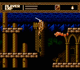 Sword Master (NES) screenshot: Fighting outside the castle in level 4.