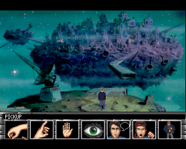 Universe (Amiga) screenshot: Screen with task bar activated