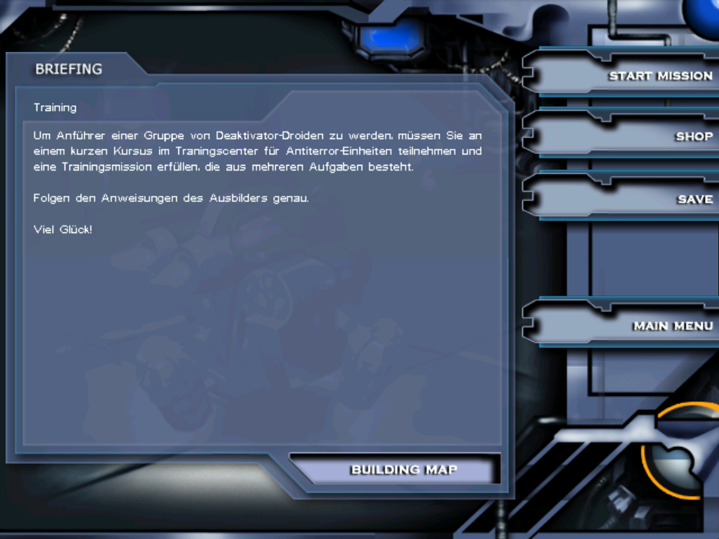 DEaktivacija (Windows) screenshot: Mission briefing