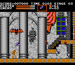Castlevania (NES) screenshot: This boss is easily killed if you use axes.