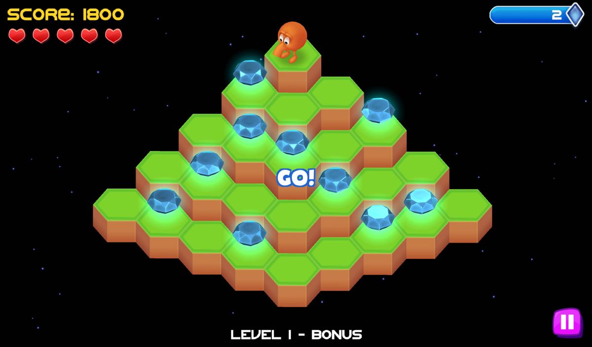 Screenshot of Q*bert: Rebooted (Android, 2014) - MobyGames