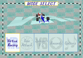 Virtua Racing Deluxe (SEGA 32X) screenshot: Main Menu