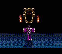 Sword Master (NES) screenshot: Intro, briefly highlighting the evil wizard.