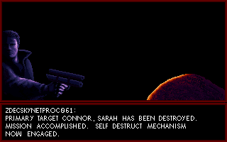 The Terminator (DOS) screenshot: The Terminator succeeds!