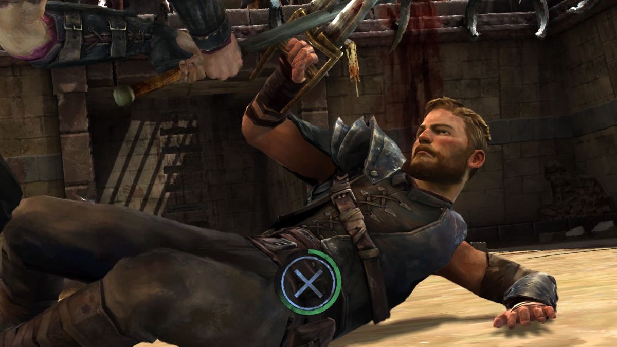 Game of Thrones: Episode Five of Six - A Nest of Vipers (PlayStation 4) screenshot: Fighting in the pit against their undefeated champion