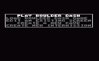 Boulder Dash: Construction Kit (Amstrad CPC) screenshot: The main menu