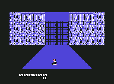 Bob Nixie and The Castle of the Illusion (Commodore 64) screenshot: You are starting at the castle gates...
