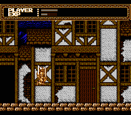 Sword Master (NES) screenshot: Level 2 is a cursed village.