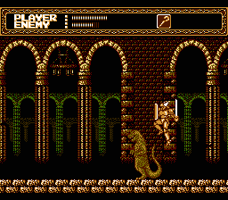 Sword Master (NES) screenshot: A small dinosaur in the castle