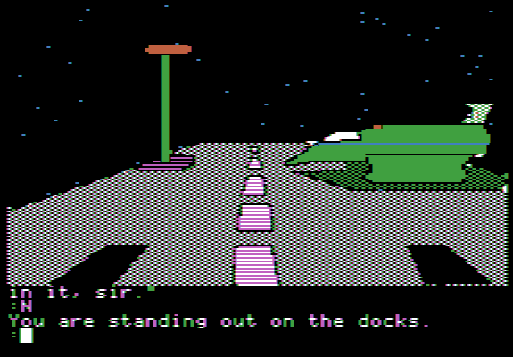 The Tracer Sanction (Apple II) screenshot: your spaceship