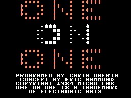 One-on-One (ColecoVision) screenshot: Title screen.