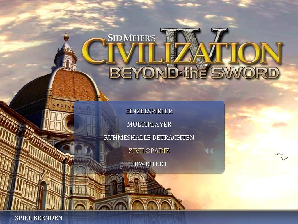 Sid Meier's Civilization IV: Beyond the Sword (Windows) screenshot: Main menu