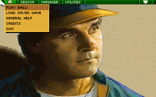 Tony La Russa Baseball II (DOS) screenshot: Main menu.