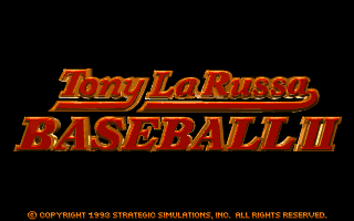 Tony La Russa Baseball II (DOS) screenshot: Title screen.