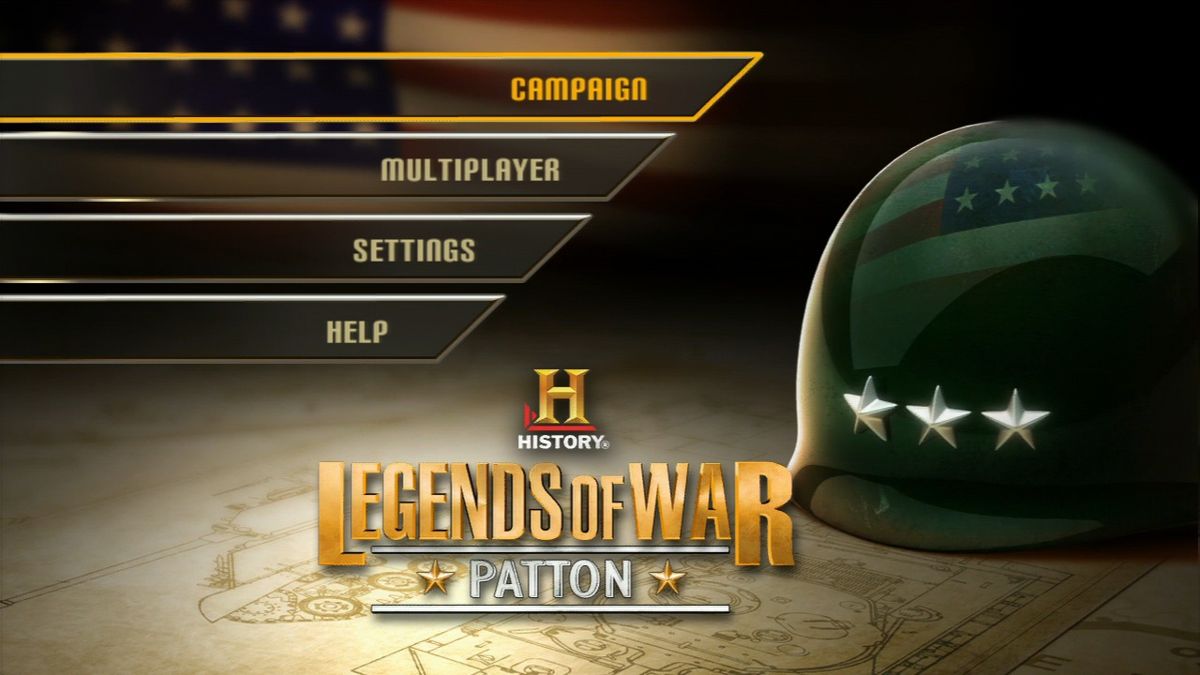 History Legends of War: Patton (PlayStation 3) screenshot: Main menu