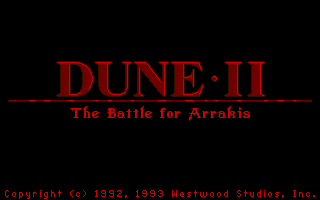 Dune II: The Building of a Dynasty (Amiga) screenshot: Title screen.