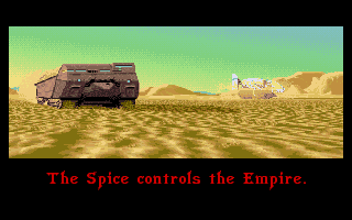 Dune II: The Building of a Dynasty (Amiga) screenshot: The harvester (Introduction).
