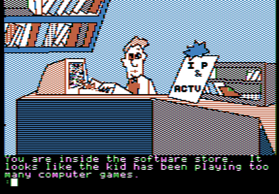 The Tracer Sanction (Apple II) screenshot: a computer gamer