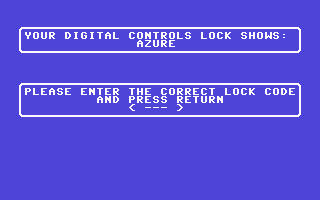 Acrojet (Commodore 64) screenshot: Enter Code