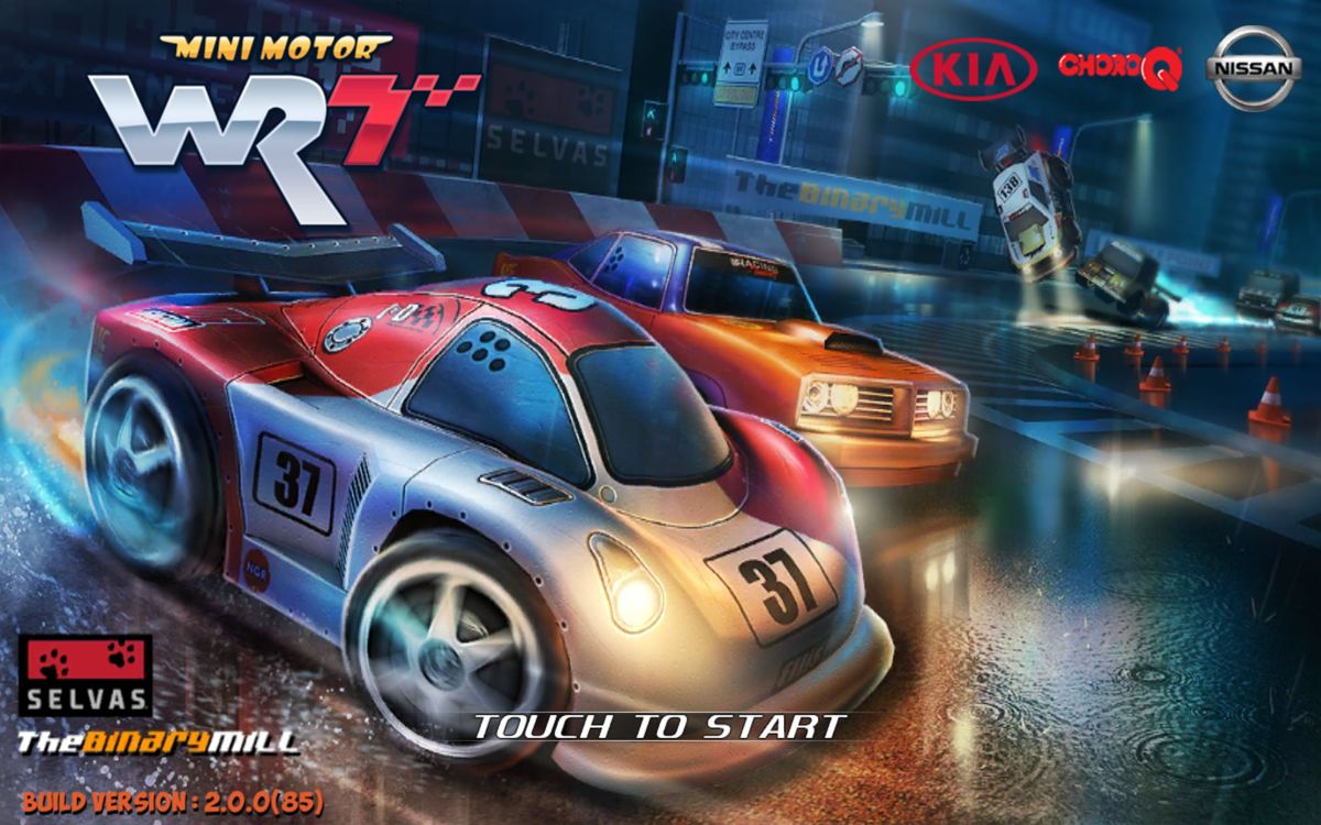 Mini Motor Racing WRT (Android) screenshot: Title screen