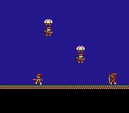 Famicom Wars (NES) screenshot: Cute little paratroopers