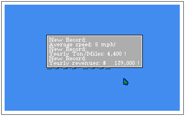Sid Meier's Railroad Tycoon (Amiga) screenshot: New records