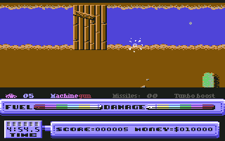 5th Gear (Commodore 64) screenshot: Drowned in the water