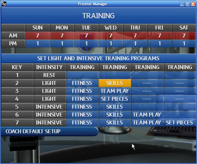 Premier Manager: 2002/2003 Season (Windows) screenshot: Training