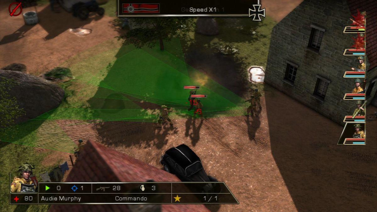 History Legends of War: Patton (PlayStation 3) screenshot: Two of my soldiers are under enemy fire